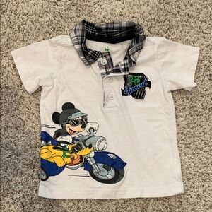 Disney White Mickey Mouse Polo Shirt 9 Months